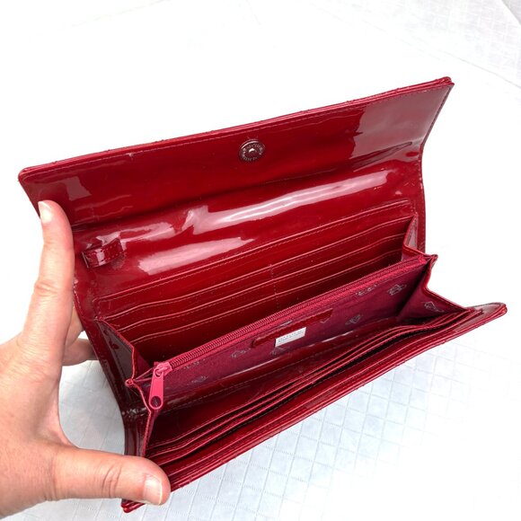 Aldo Red Quilted Patent Leather wallet / Wristlet Clutch - Picture 11 of 16